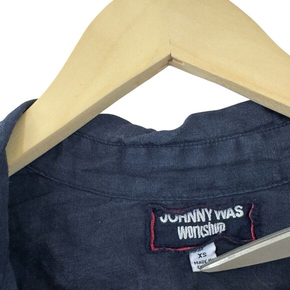 Johnny Was Workshop X-Small Miro Henley Popover Tunic Top Embroidered Womens - Picture 4 of 16